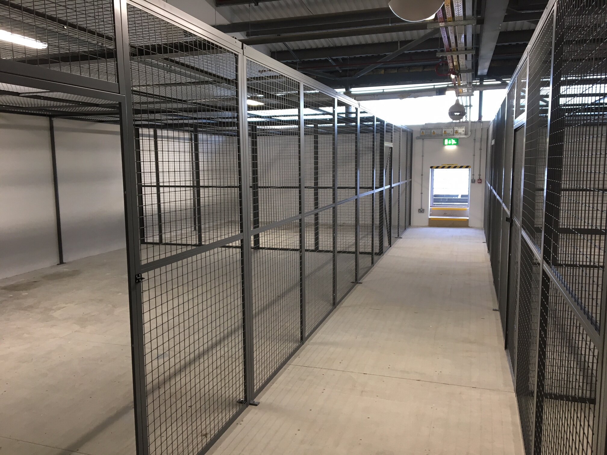 Wire mesh locker installation